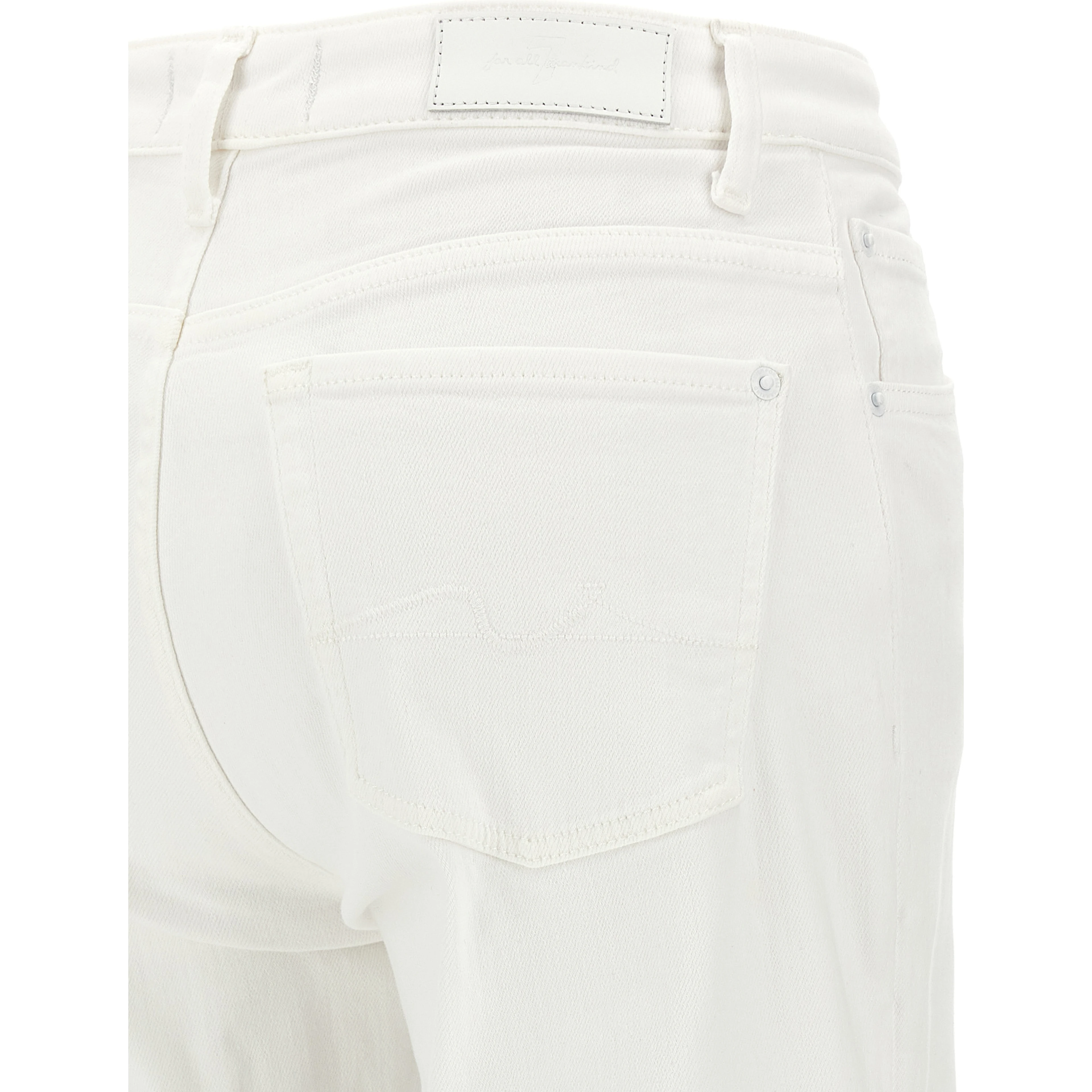 White Cotton High-Waisted Jean
