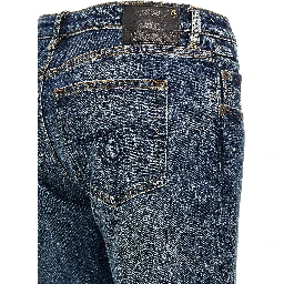 Blue Cotton Flared Jeans