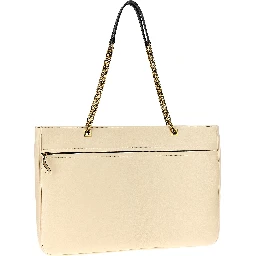 Bicolor Lamb Leather Tote Bag