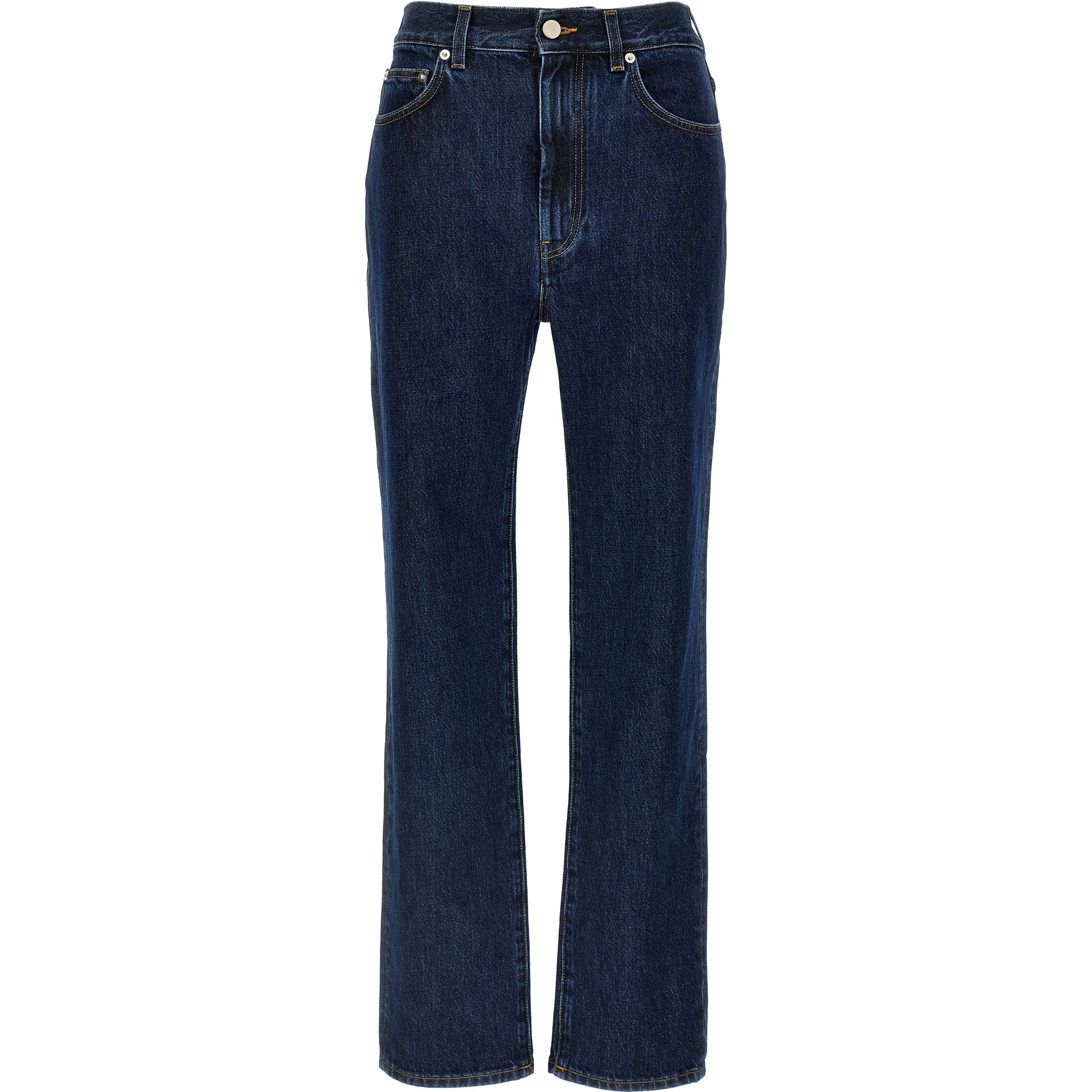 Blue Organic Cotton Straight-Leg Jeans