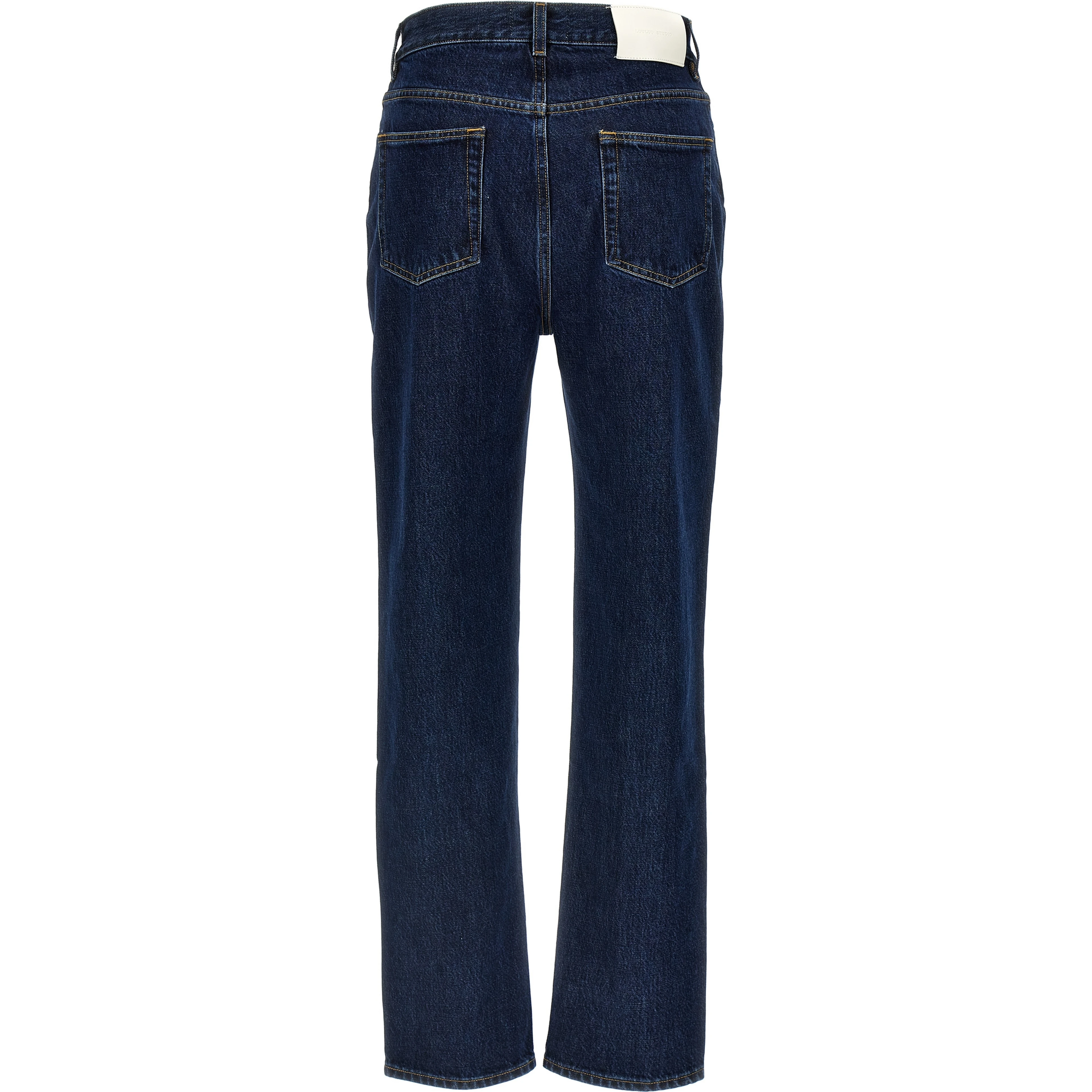 Blue Organic Cotton Straight-Leg Jeans