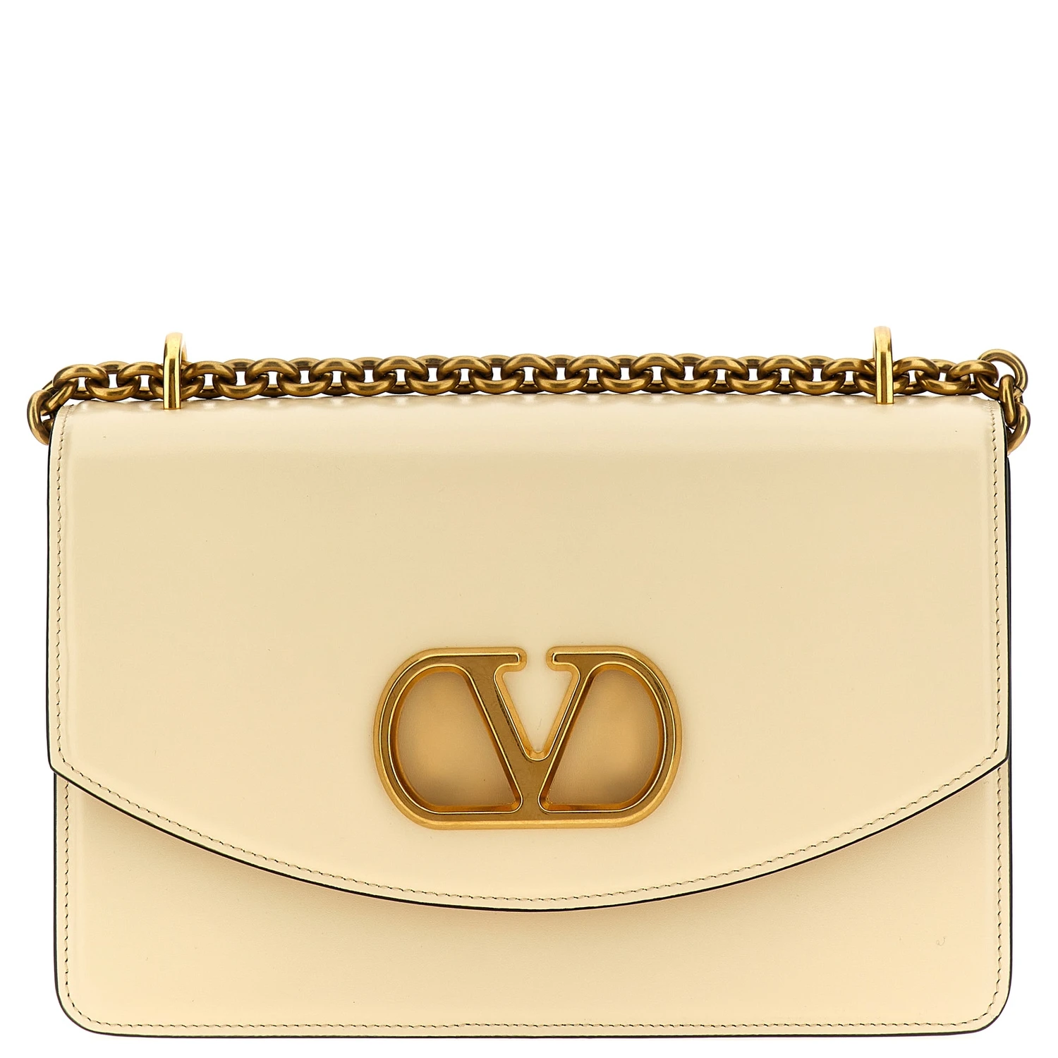White Calfskin Shoulder Bag
