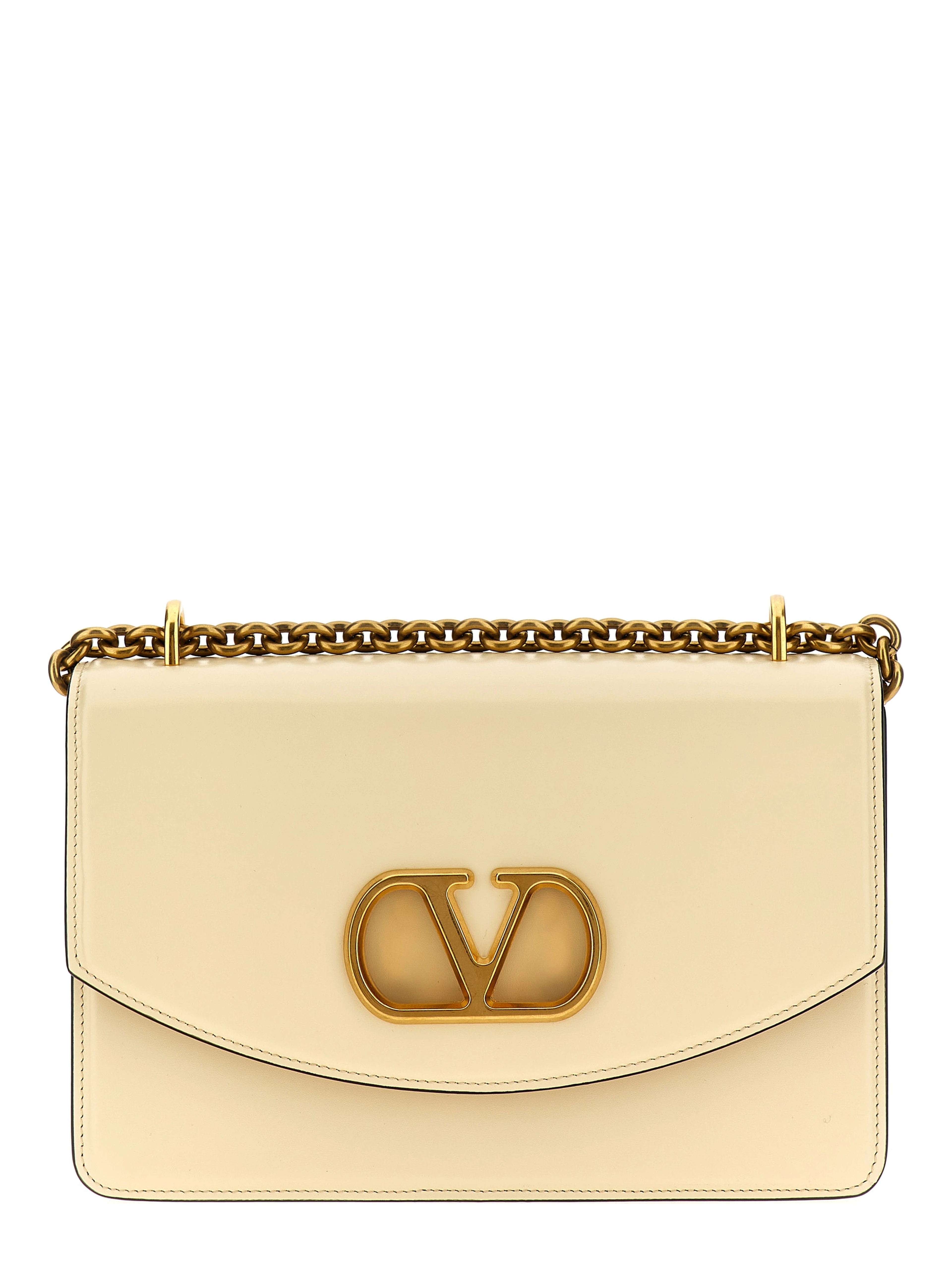 White Calfskin Shoulder Bag
