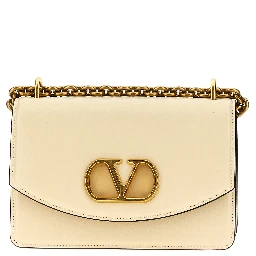 White Calfskin Shoulder Bag