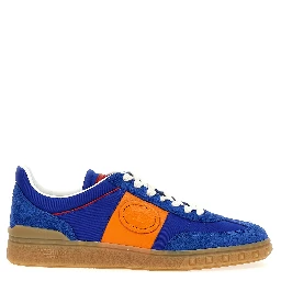 Blue Bovine Leather Low Top Sneakers