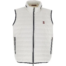 White Polyamide Sleeveless Jacket