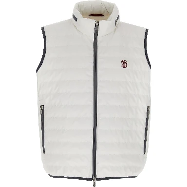 White Polyamide Sleeveless Jacket