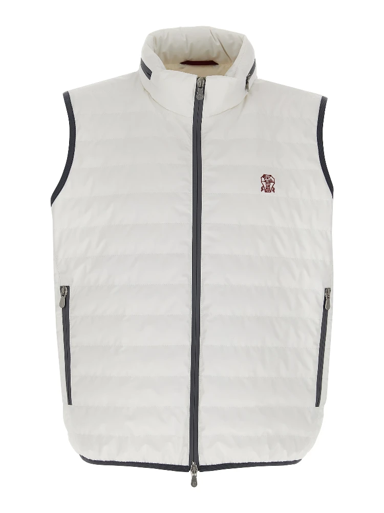 White Polyamide Sleeveless Jacket