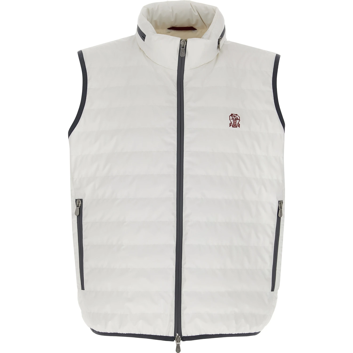 White Polyamide Sleeveless Jacket