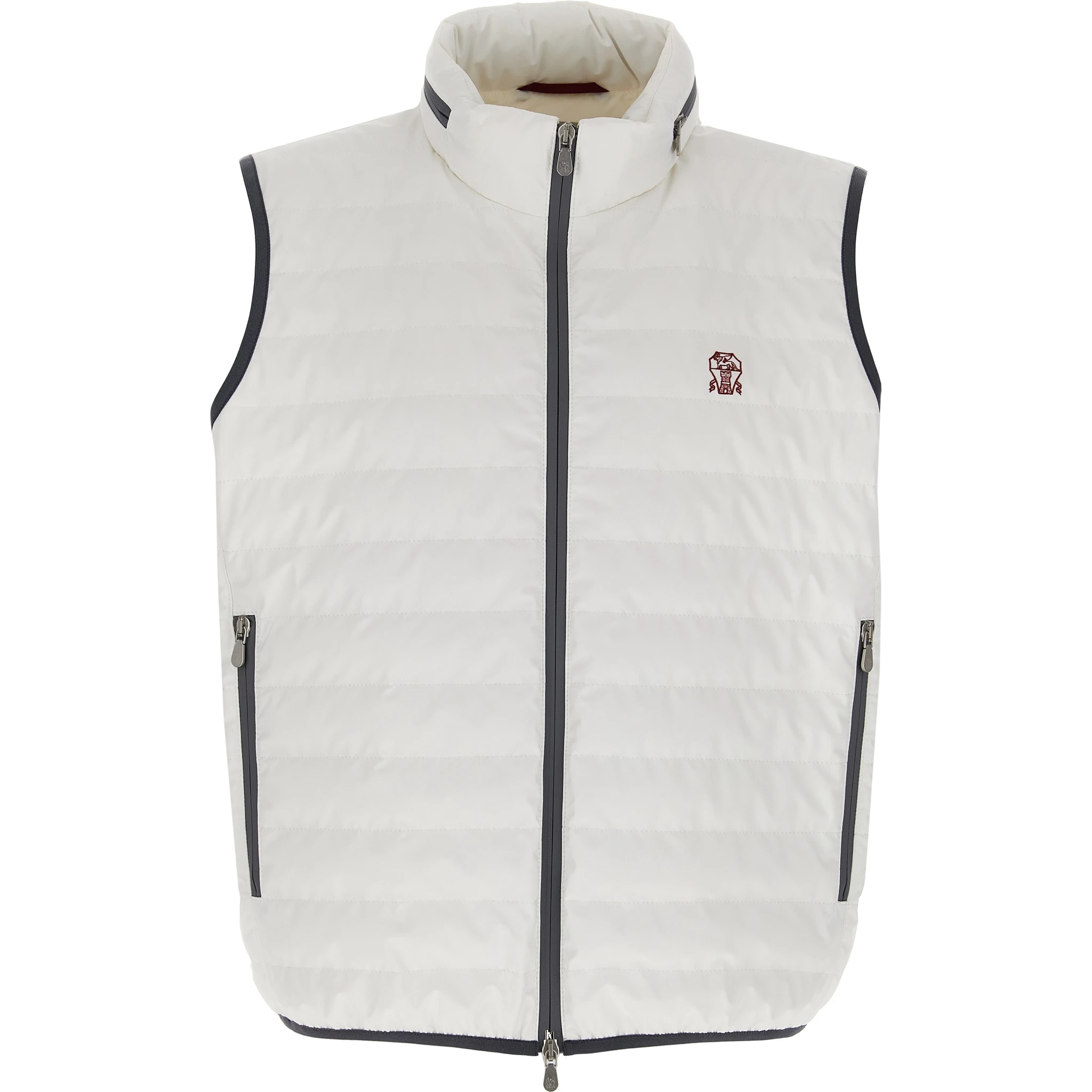 White Polyamide Sleeveless Jacket