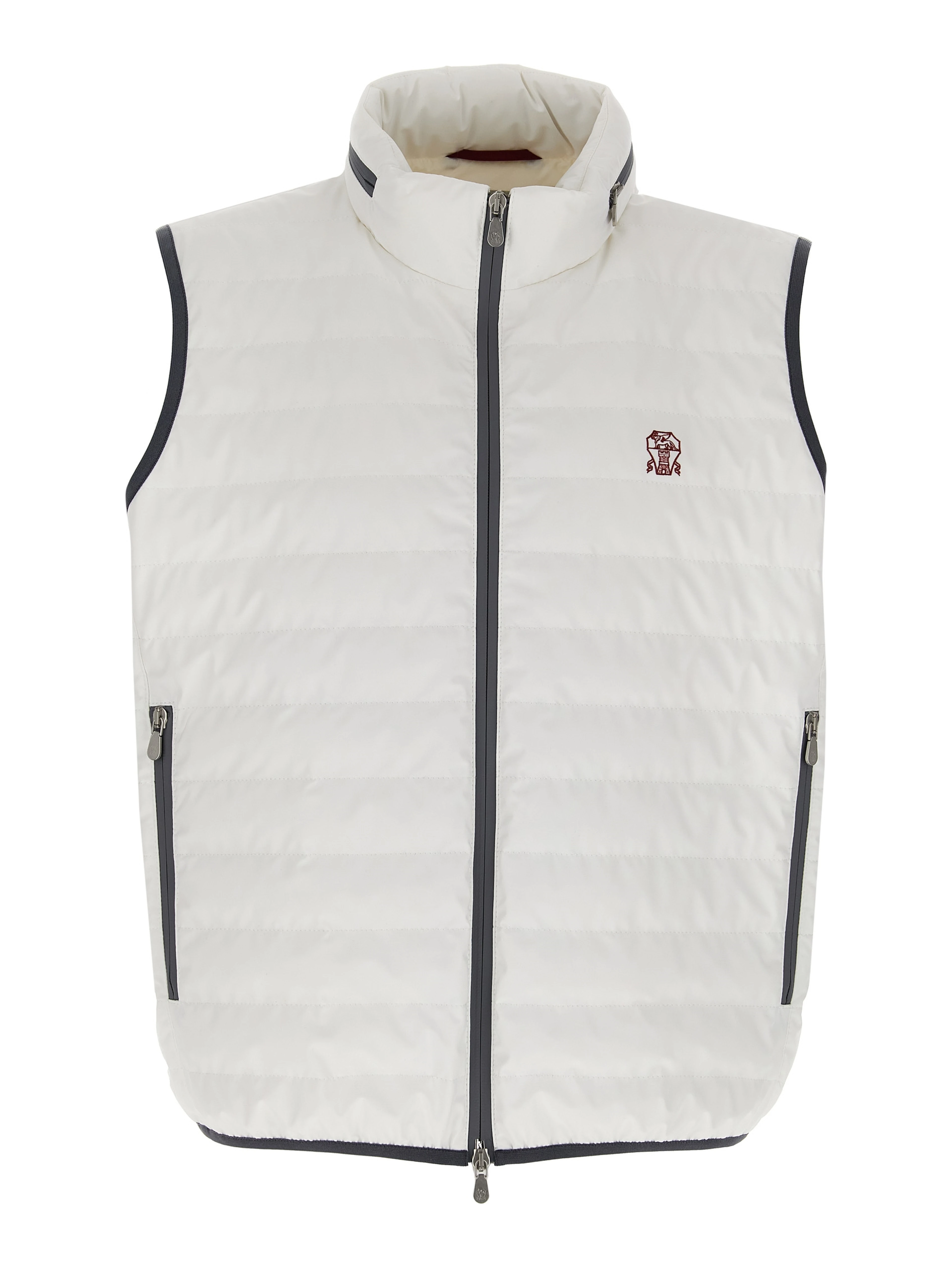 White Polyamide Sleeveless Jacket