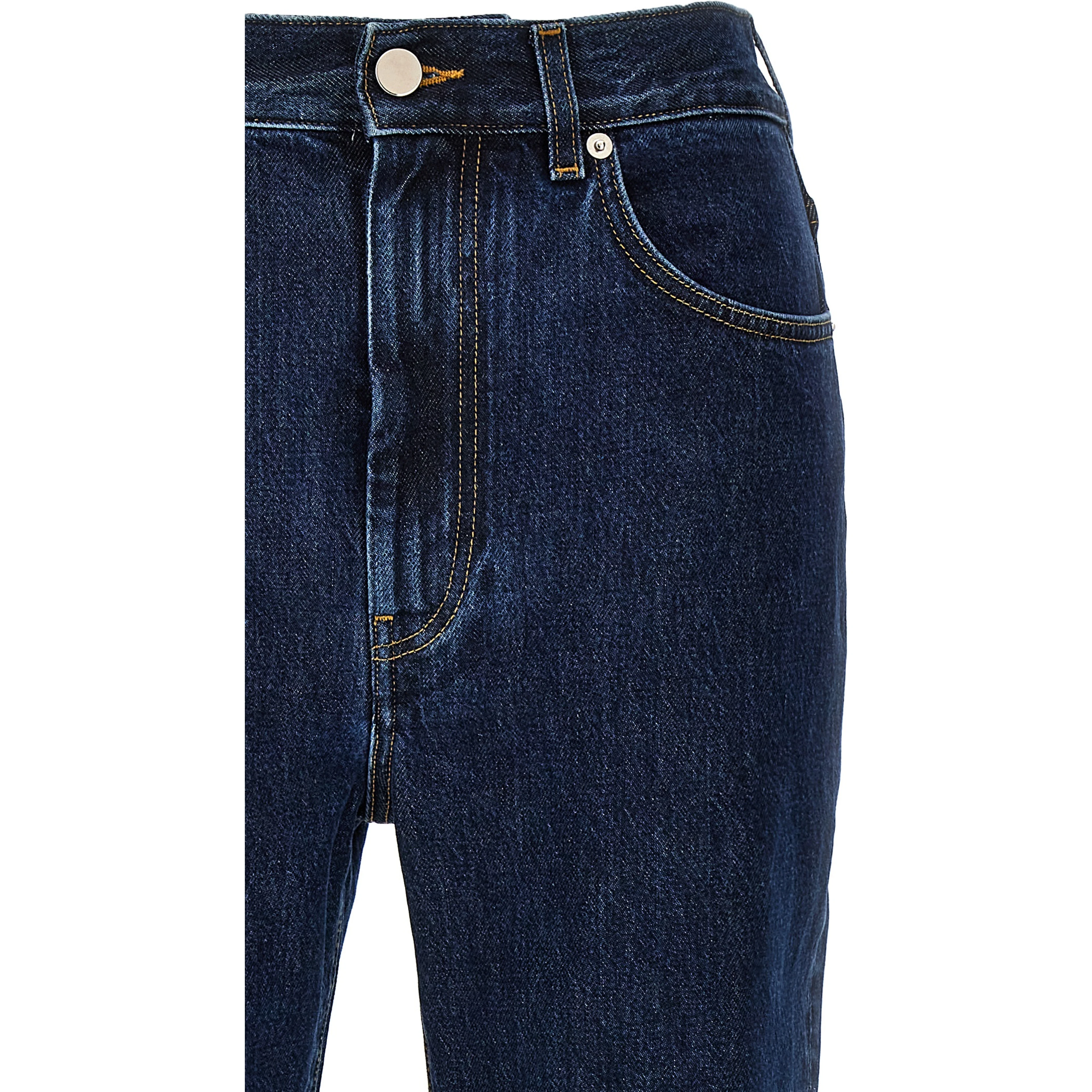 Blue Organic Cotton Straight-Leg Jeans