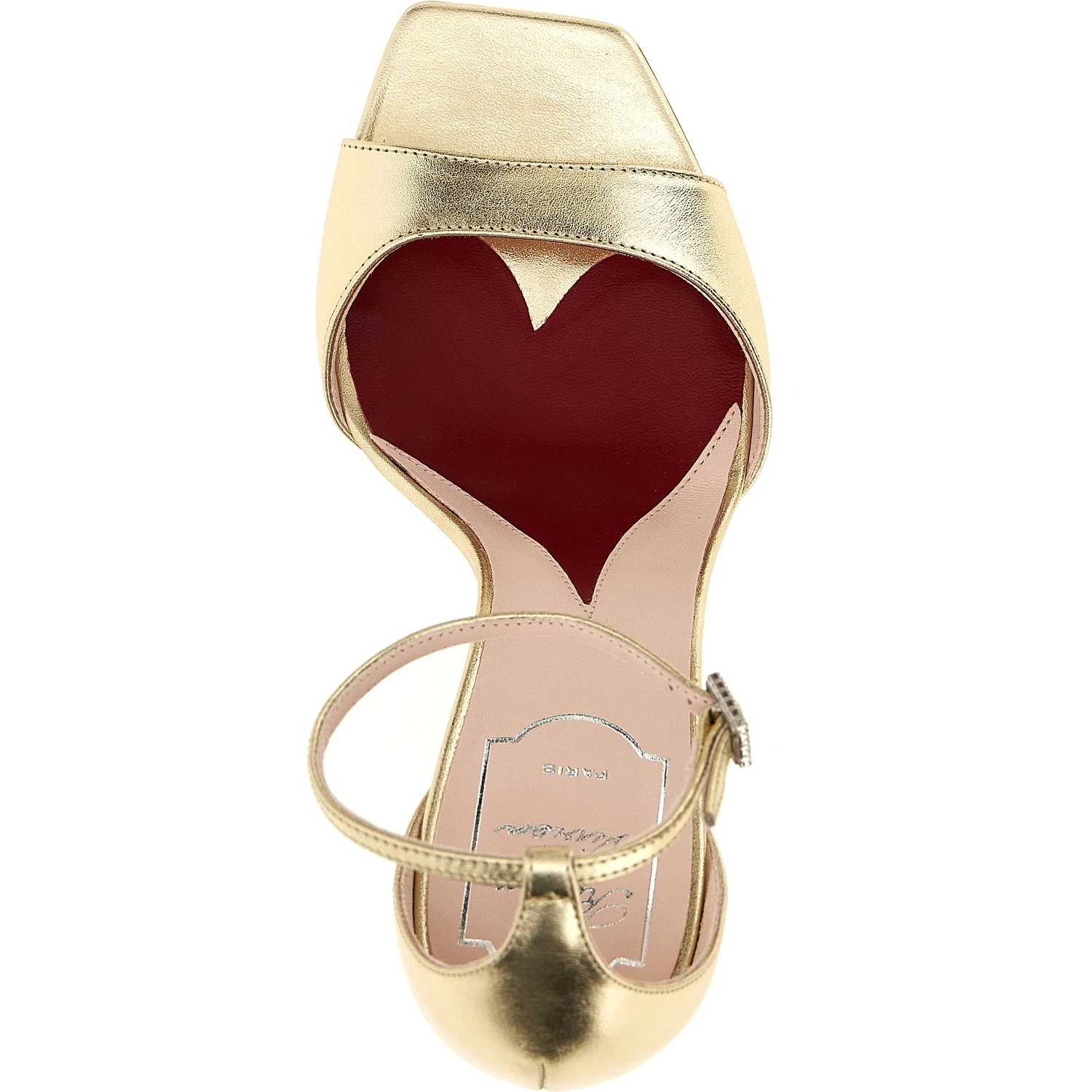 Gold Calfskin Stiletto Heel Sandals