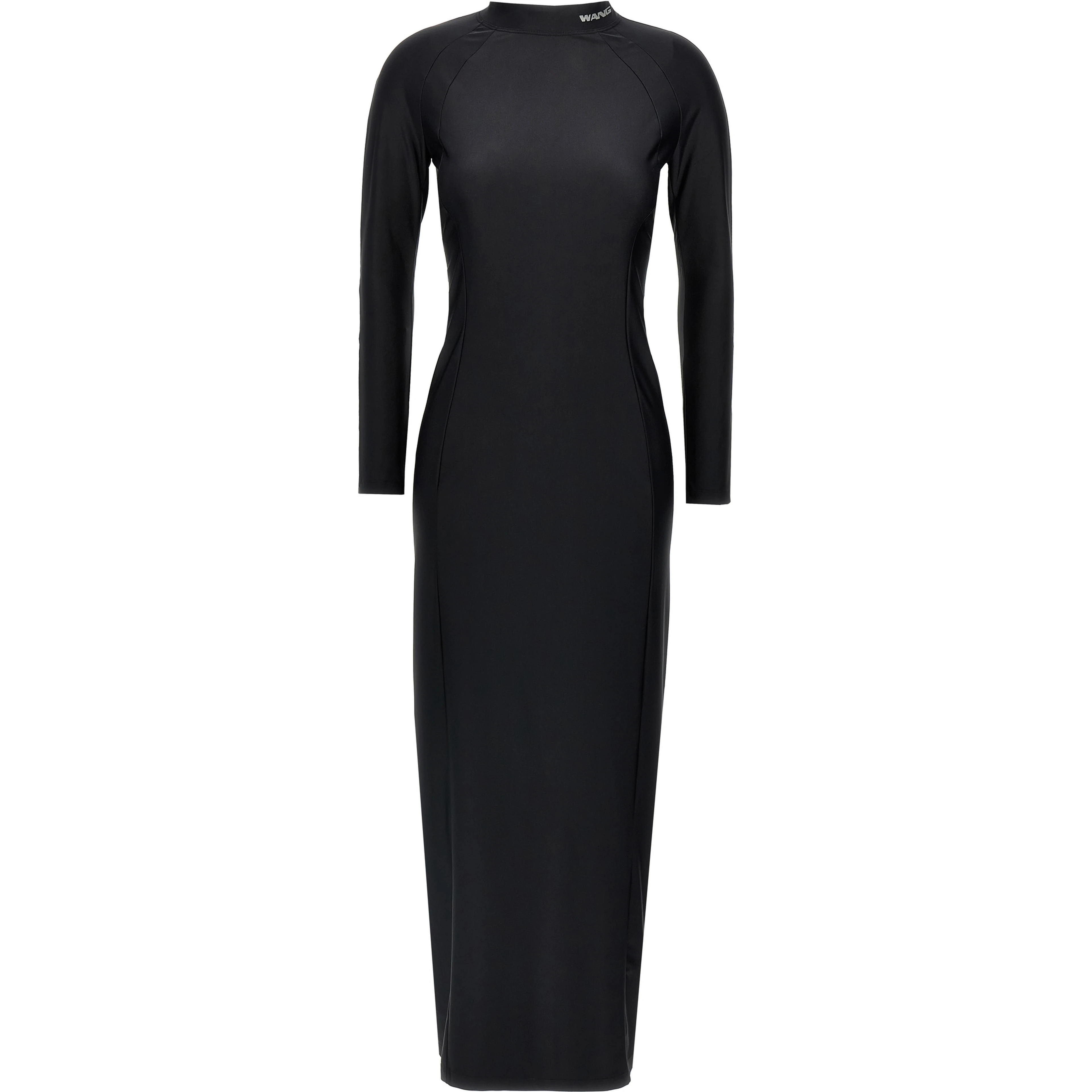 Black Nylon Midi Dress