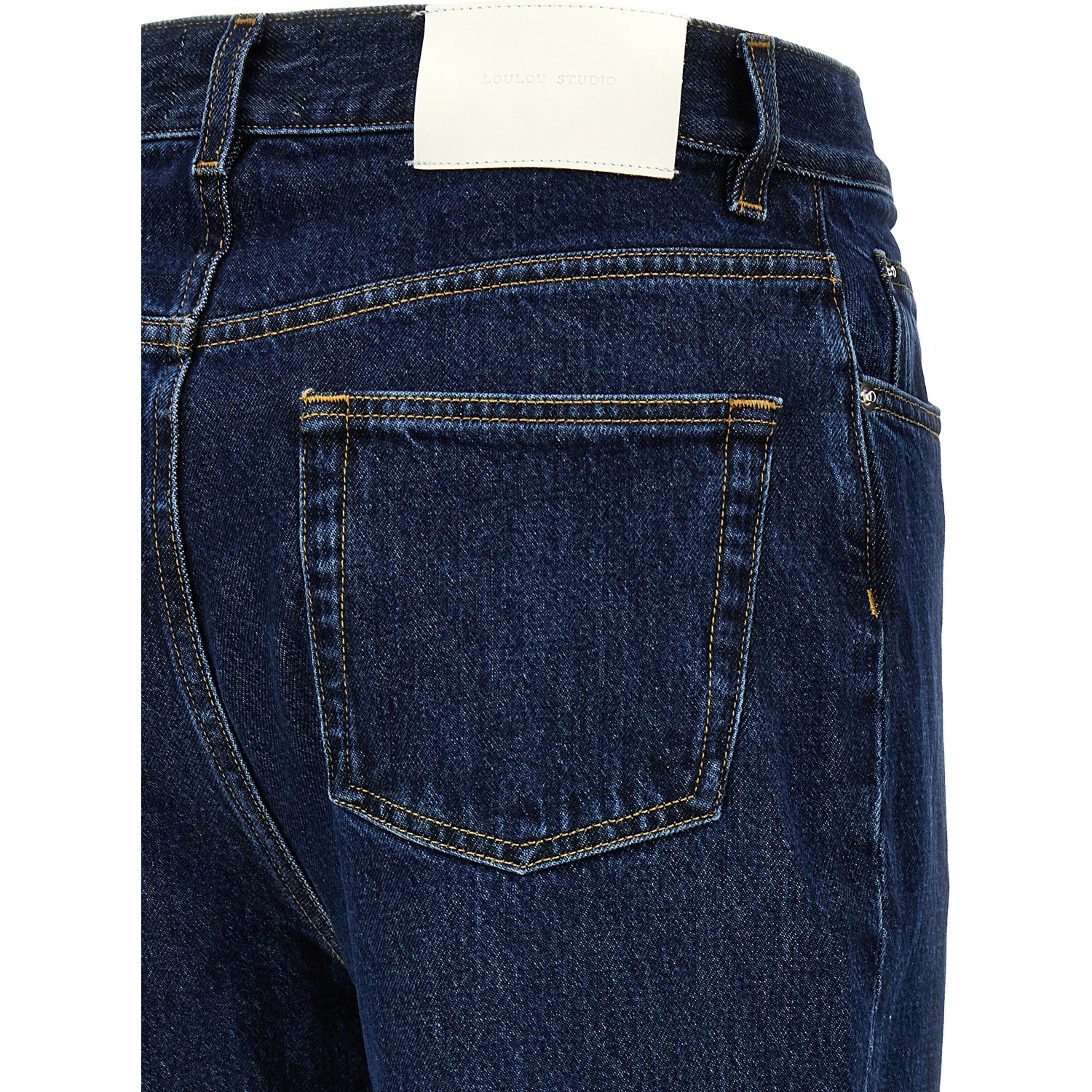 Blue Organic Cotton Straight-Leg Jeans