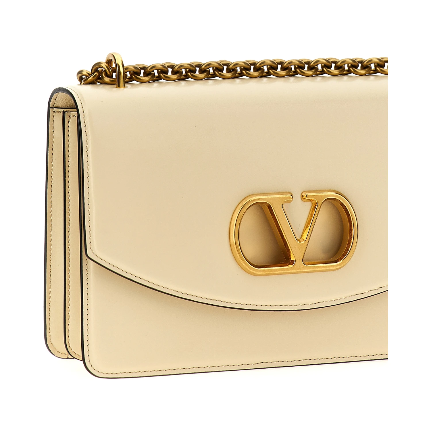 White Calfskin Shoulder Bag