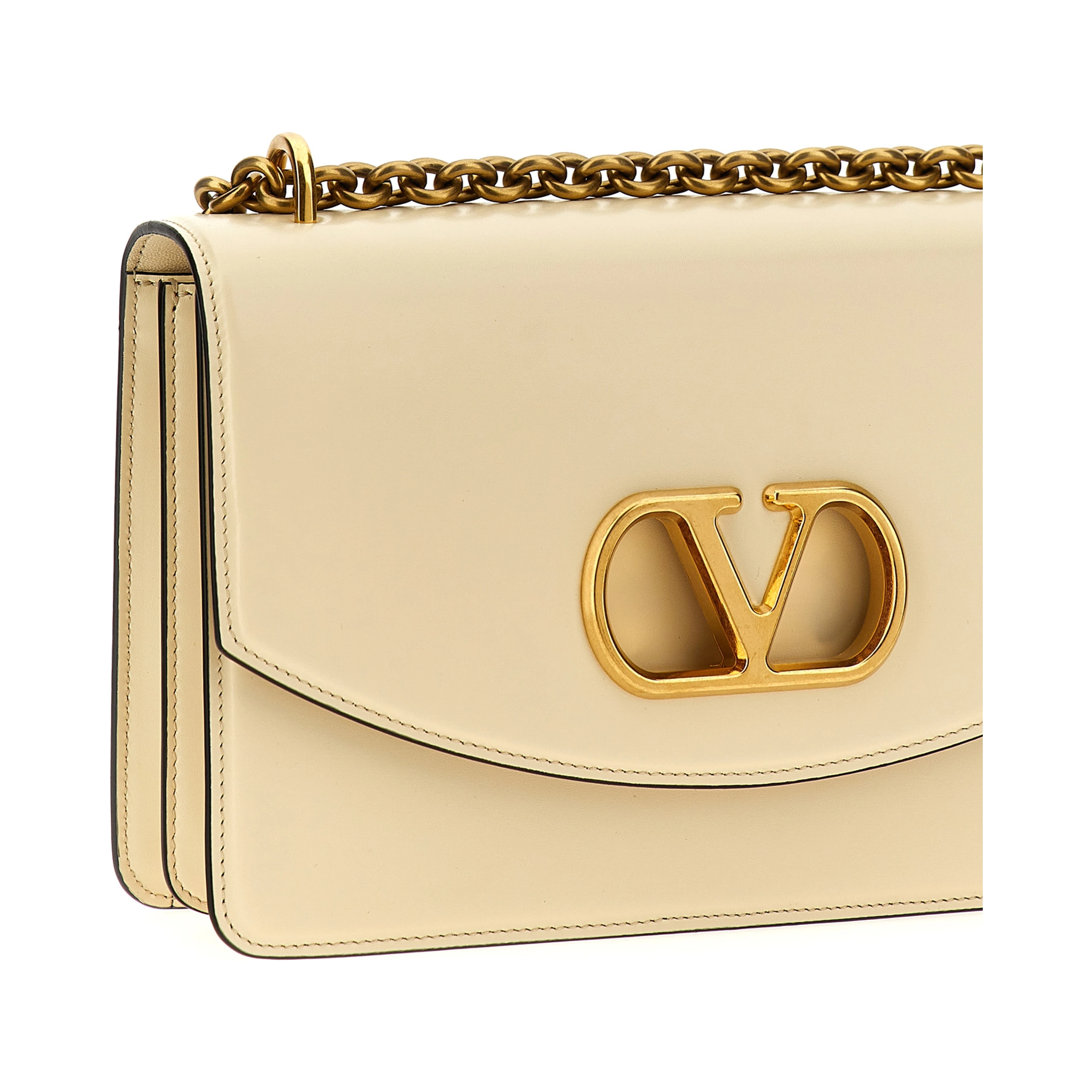 White Calfskin Shoulder Bag