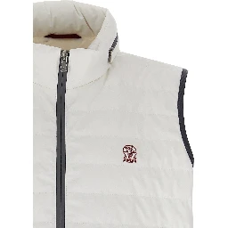 White Polyamide Sleeveless Jacket