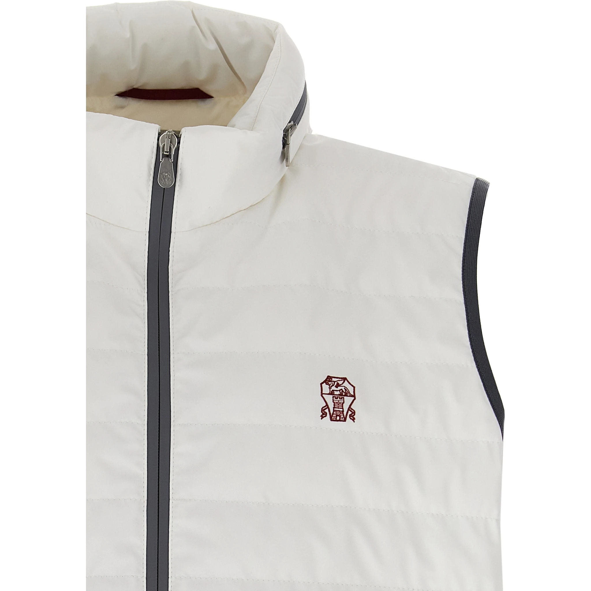 White Polyamide Sleeveless Jacket