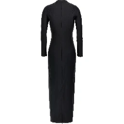 Black Nylon Midi Dress
