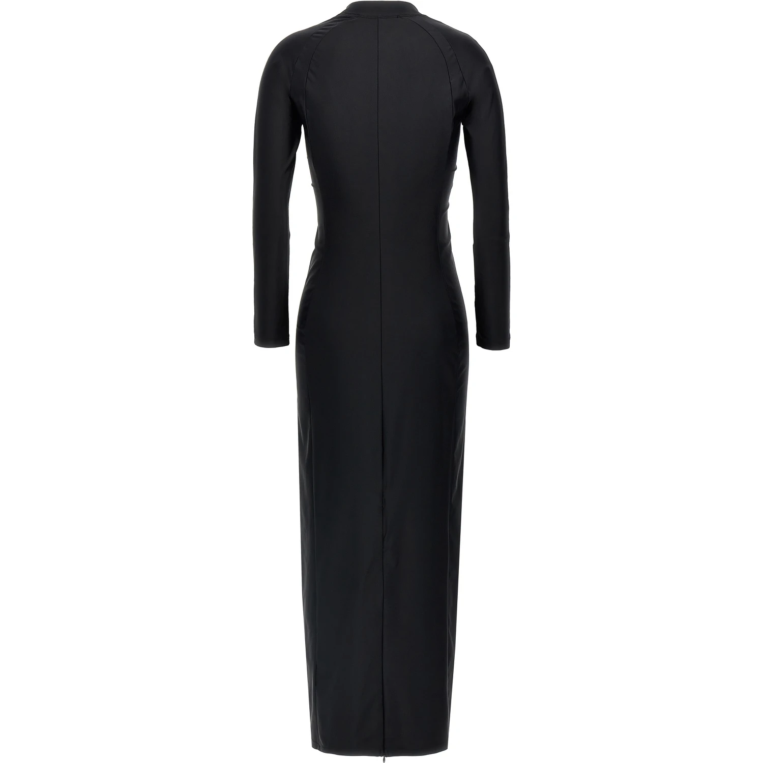 Black Nylon Midi Dress