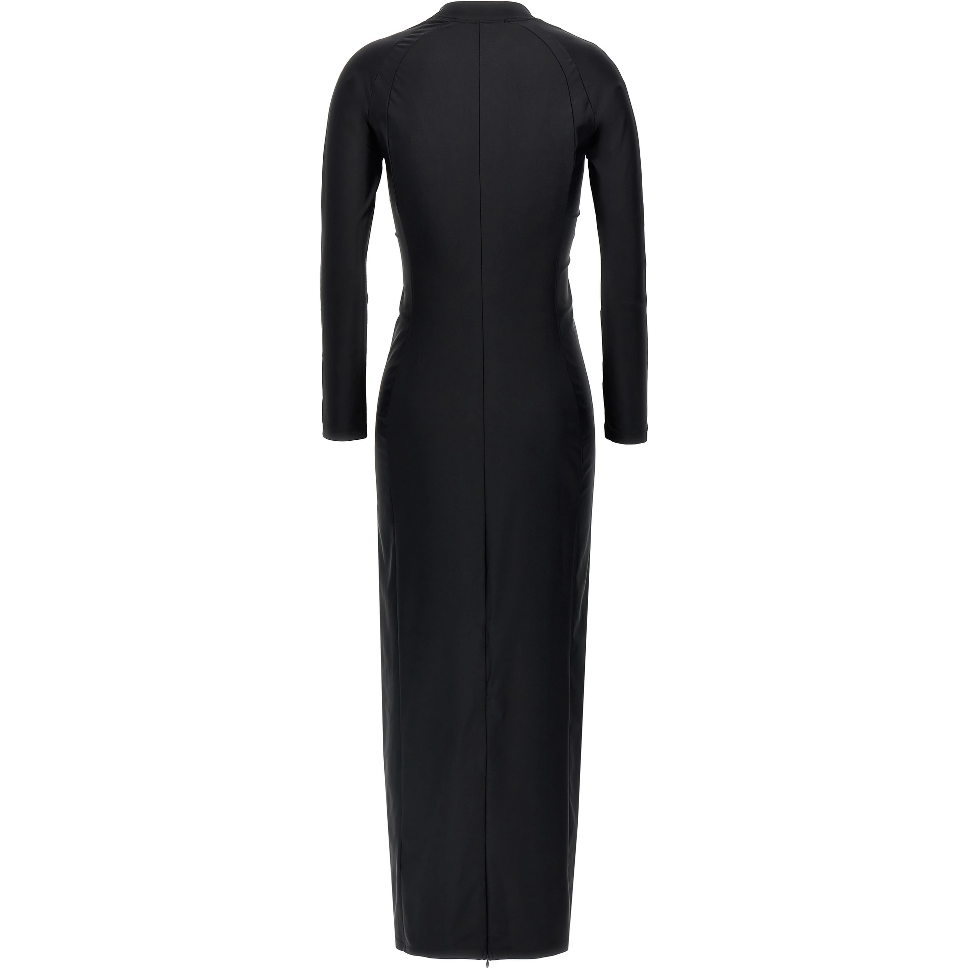 Black Nylon Midi Dress