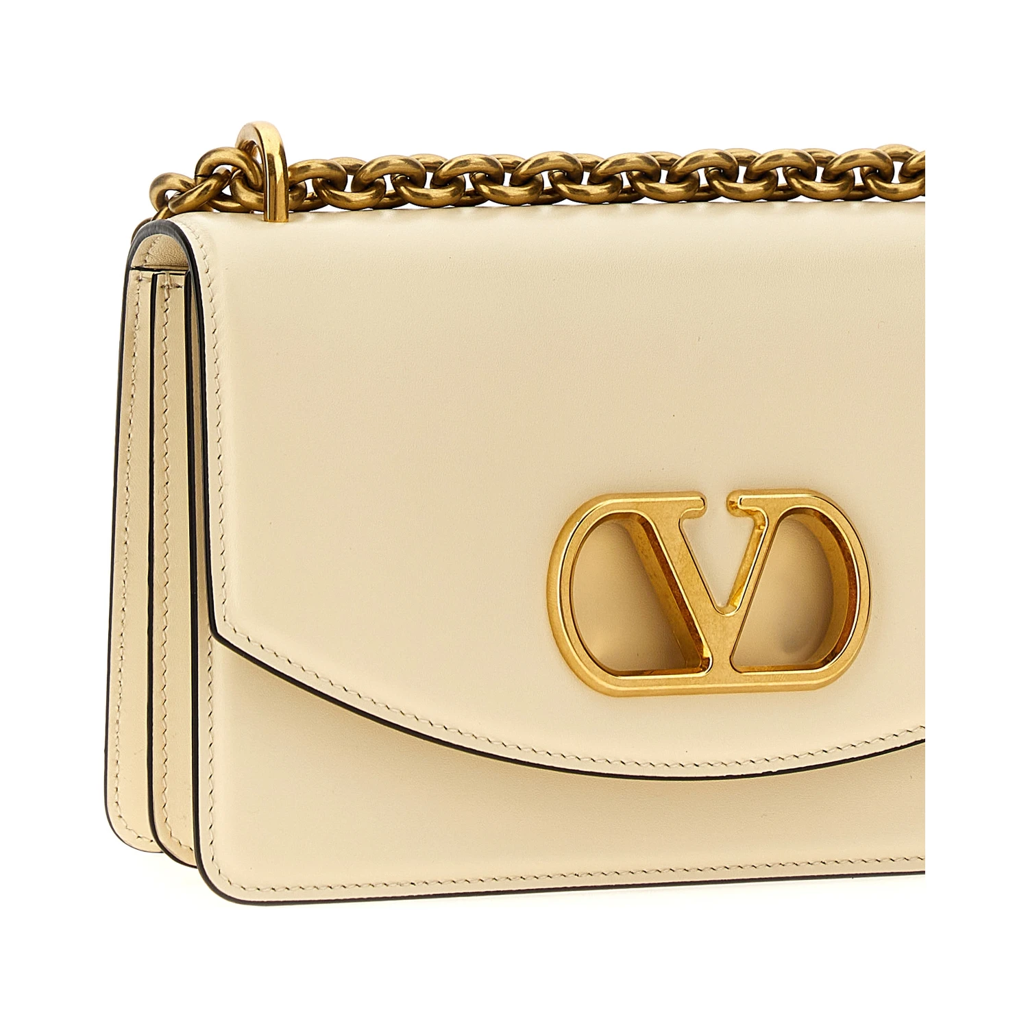 White Calfskin Shoulder Bag