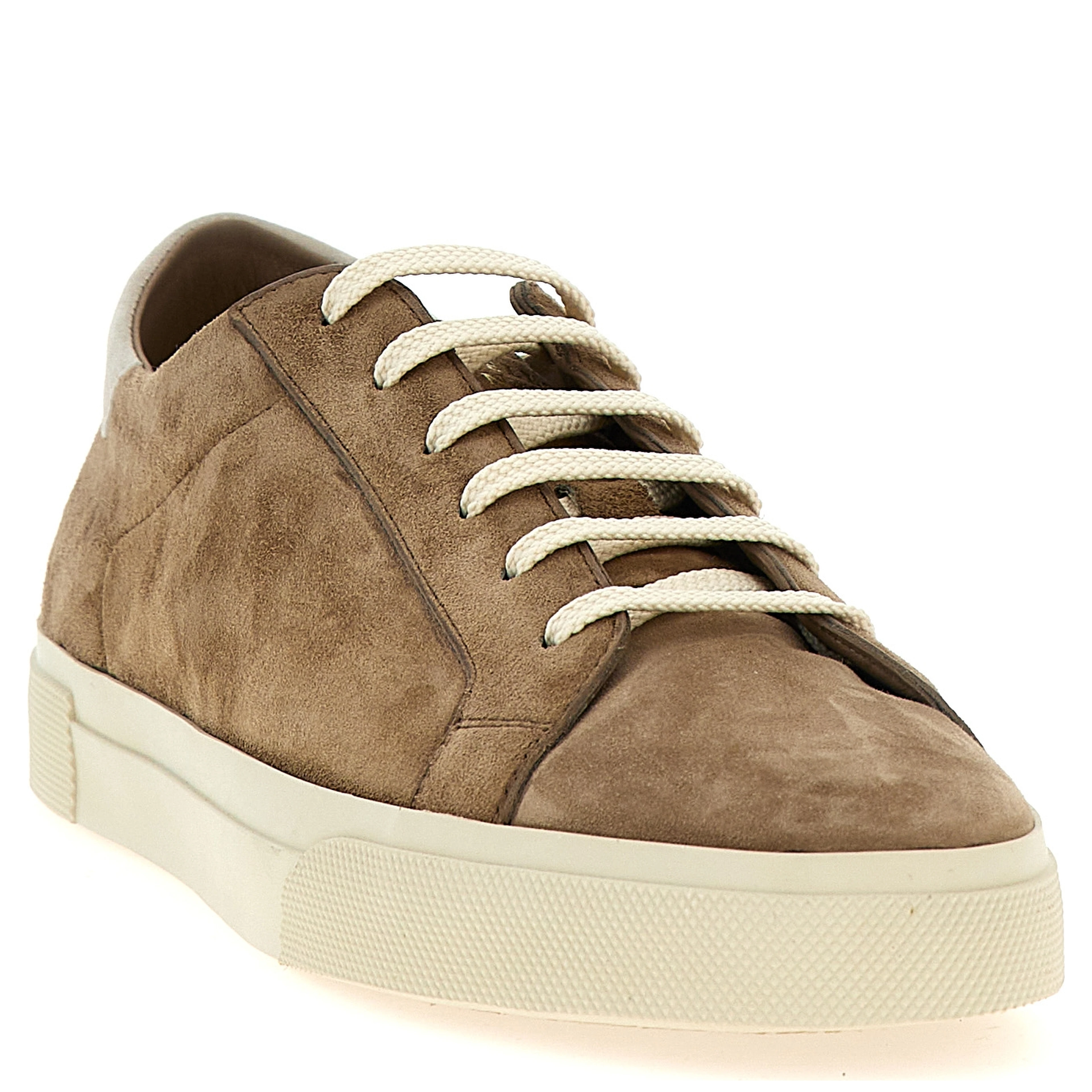Beige Calfskin Low Top Sneakers