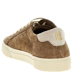 Beige Calfskin Low Top Sneakers