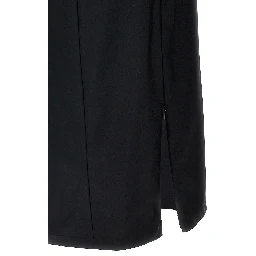 Black Nylon Midi Dress
