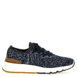 Blue Cotton Athletic Sneakers