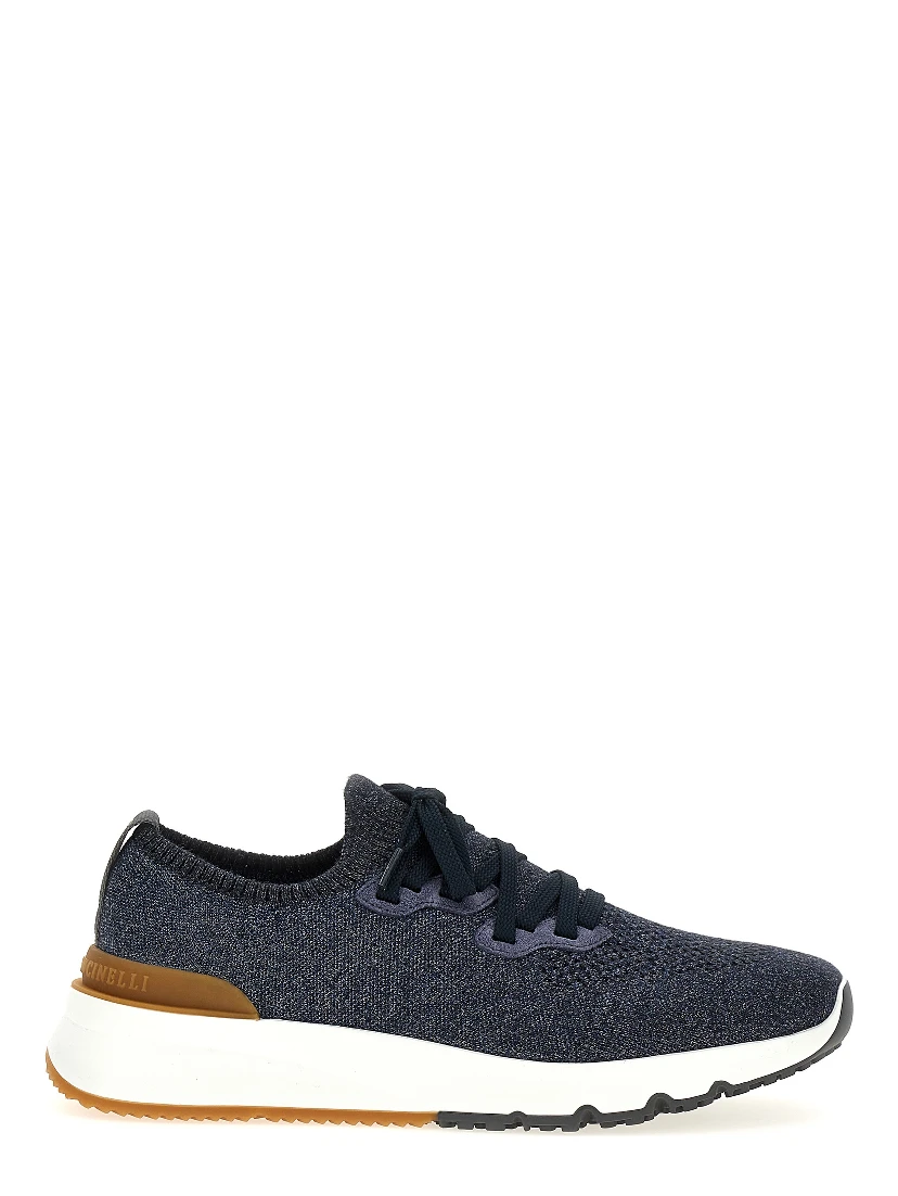 Blue Cotton Athletic Sneakers