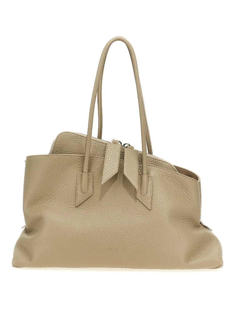 Beige Calfskin Shoulder Bag