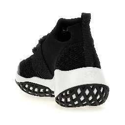 Black Polyester Athletic Sneakers