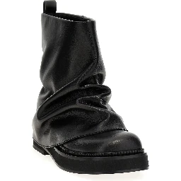 Black Calfskin Ankle Boots