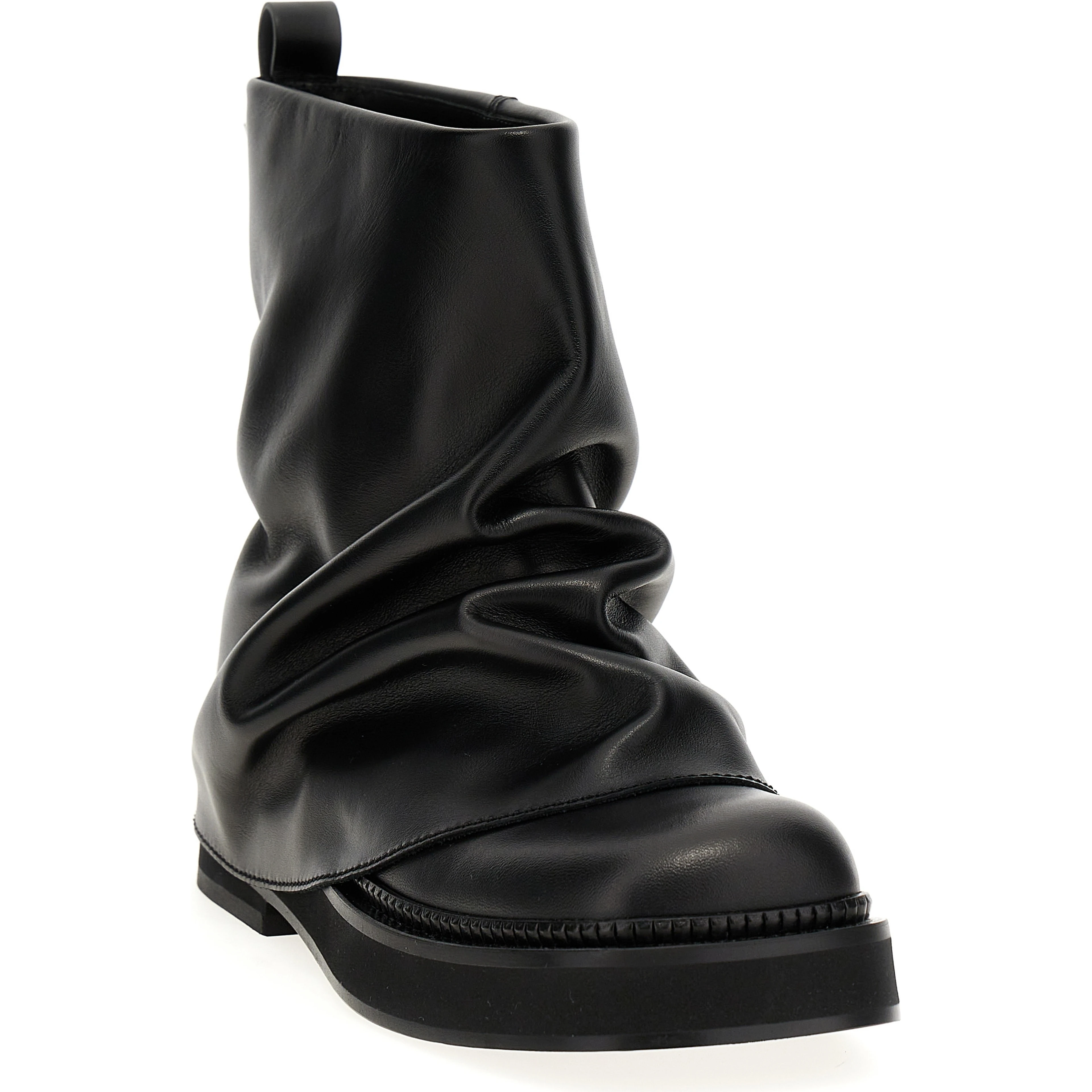 Black Calfskin Ankle Boots