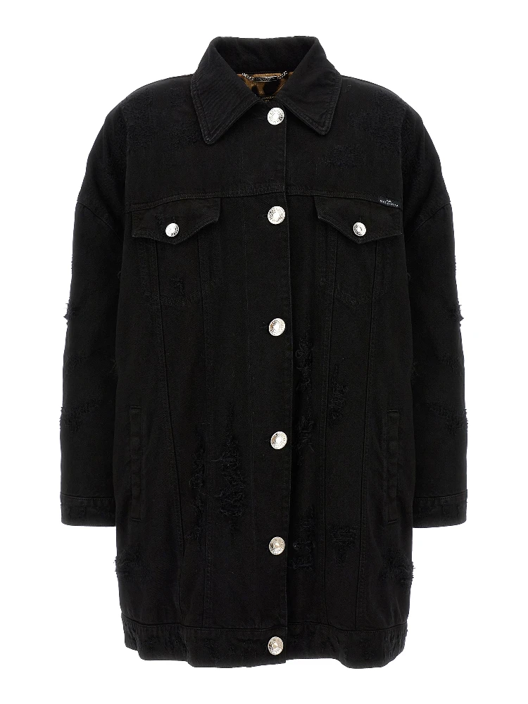 Black Cotton Denim Jacket