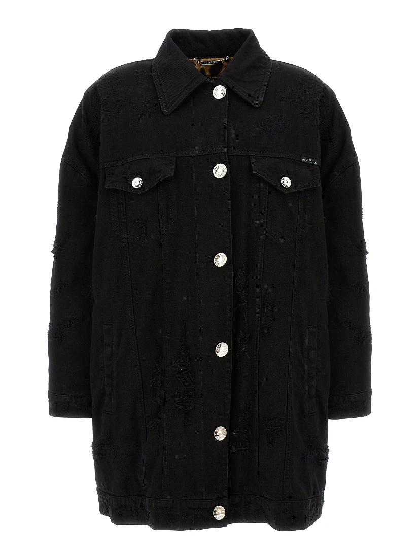 Black Cotton Denim Jacket
