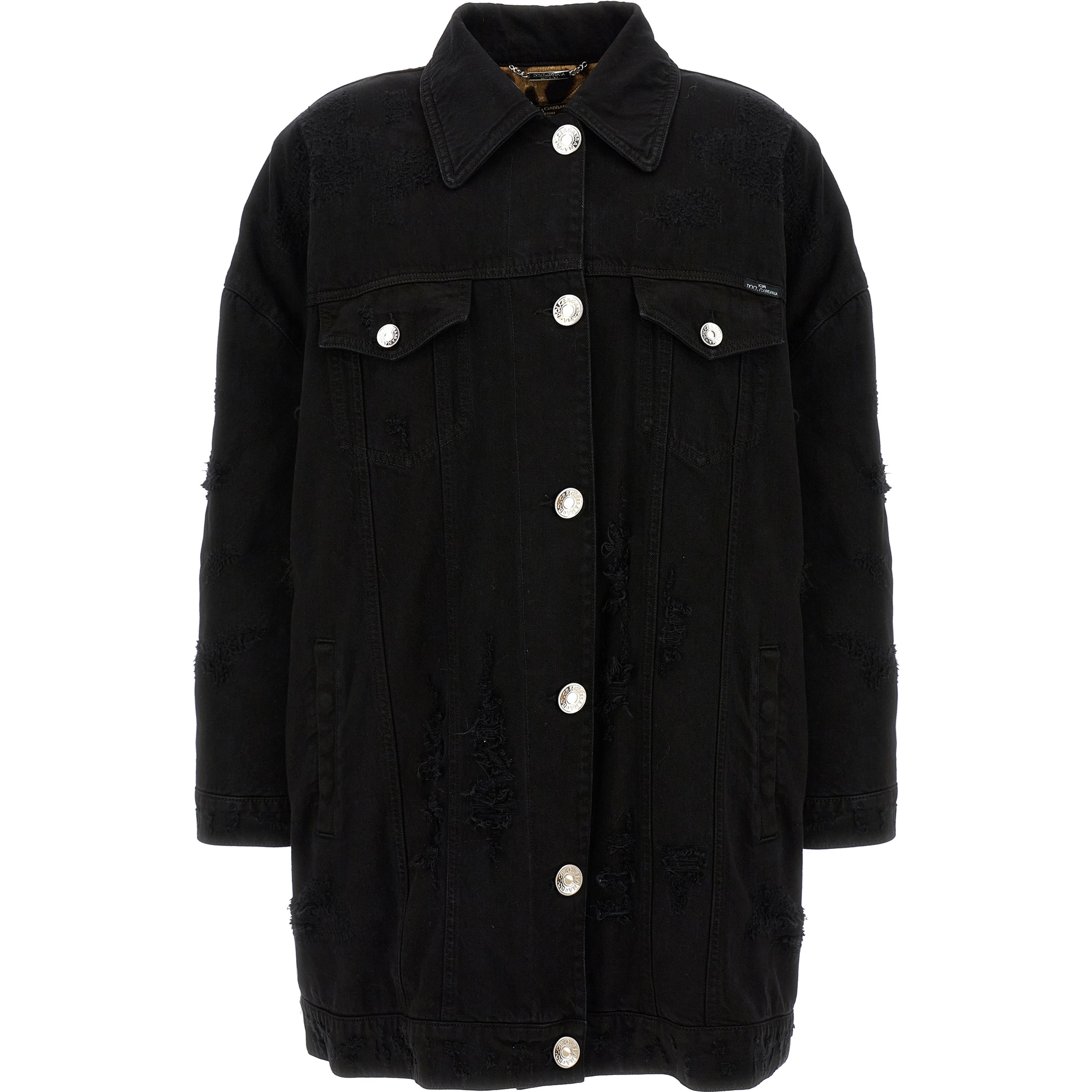 Black Cotton Denim Jacket