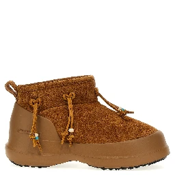 Brown Suede Leather Flat Boots