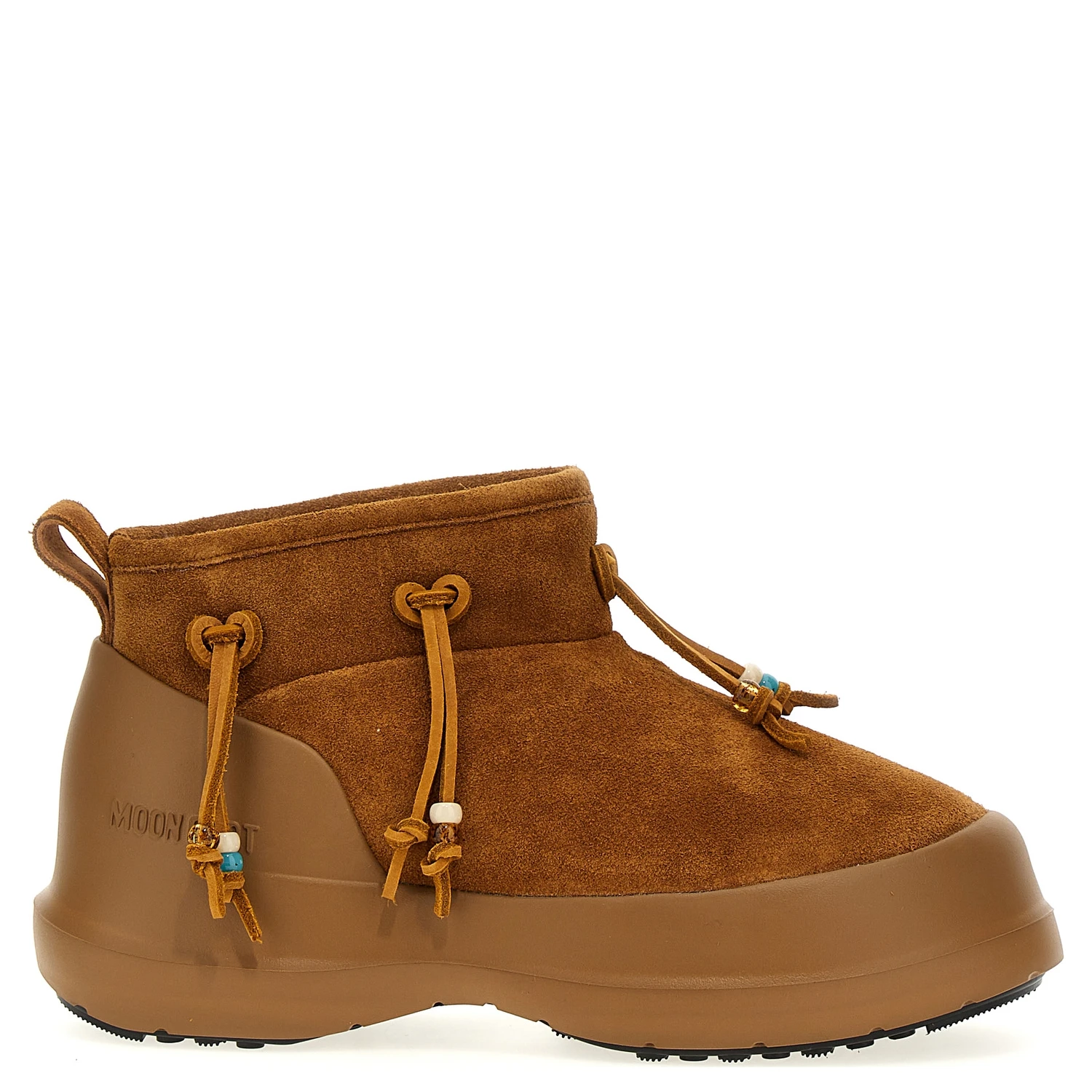 Brown Suede Leather Flat Boots