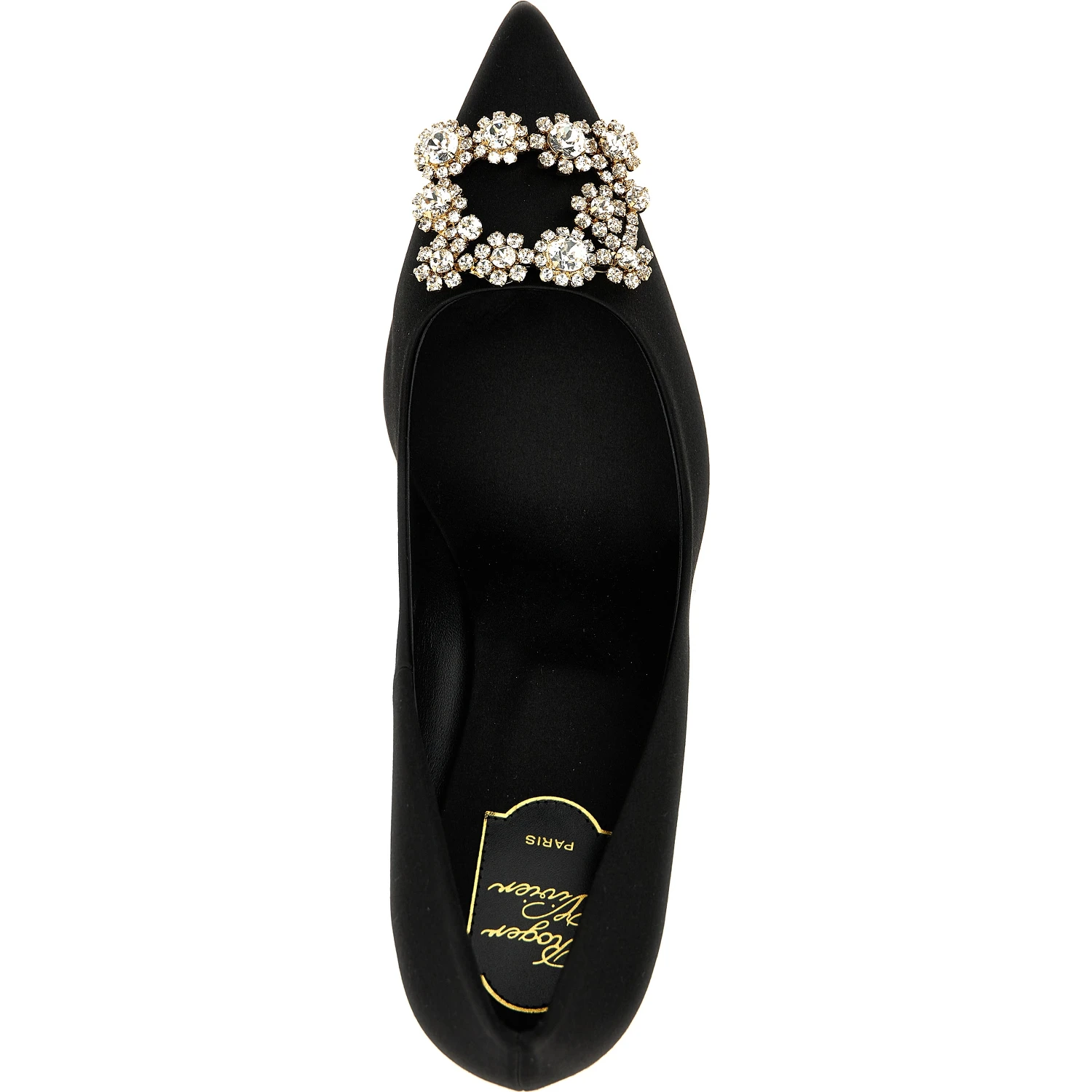 Black Viscose Mid Heel Pumps