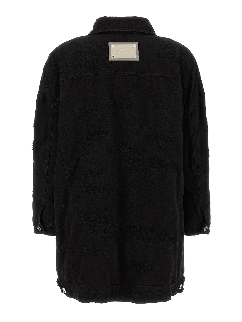 Black Cotton Denim Jacket