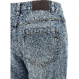 Blue Cotton Straight-Leg Jeans