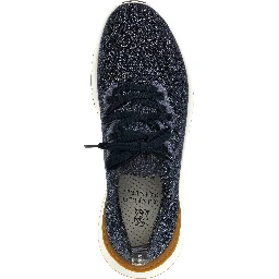 Blue Cotton Athletic Sneakers