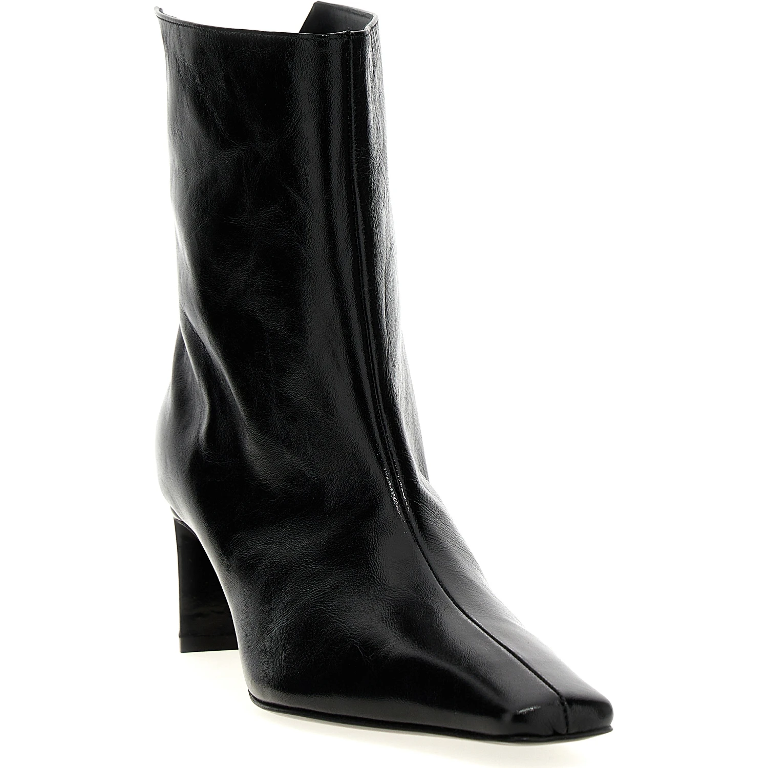 Black Calfskin Ankle Boots