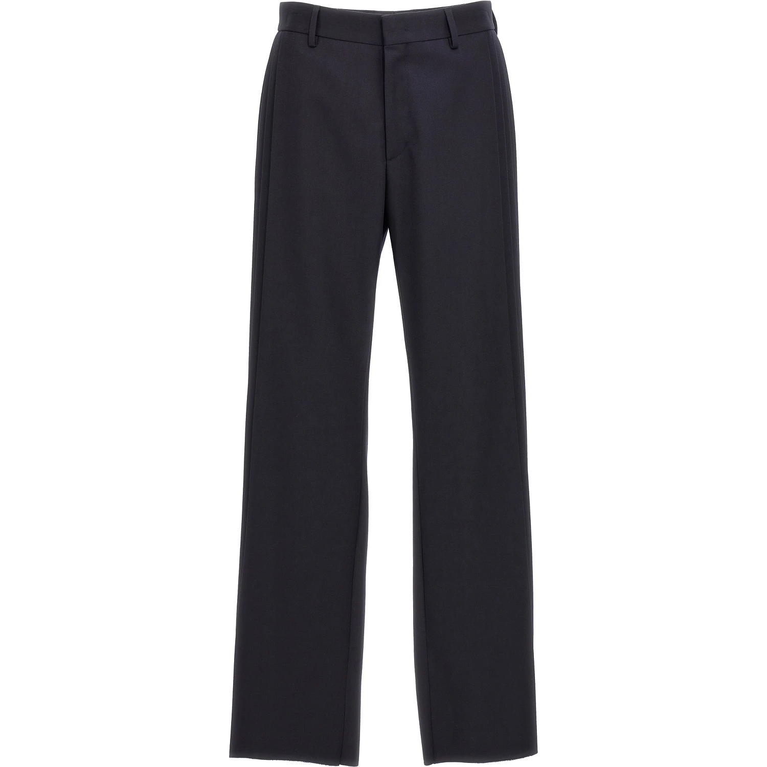 Blue Polyester Casual Pants