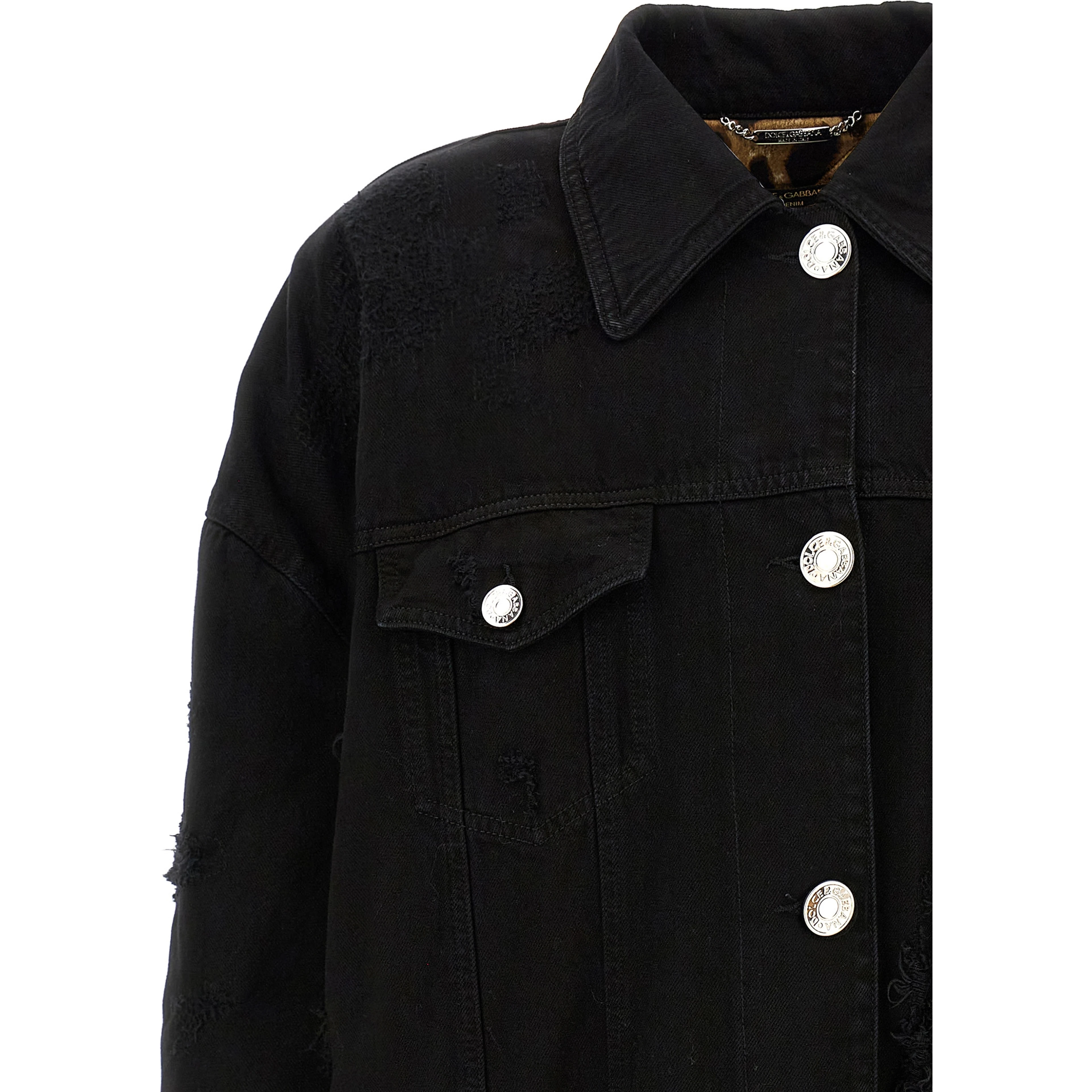 Black Cotton Denim Jacket