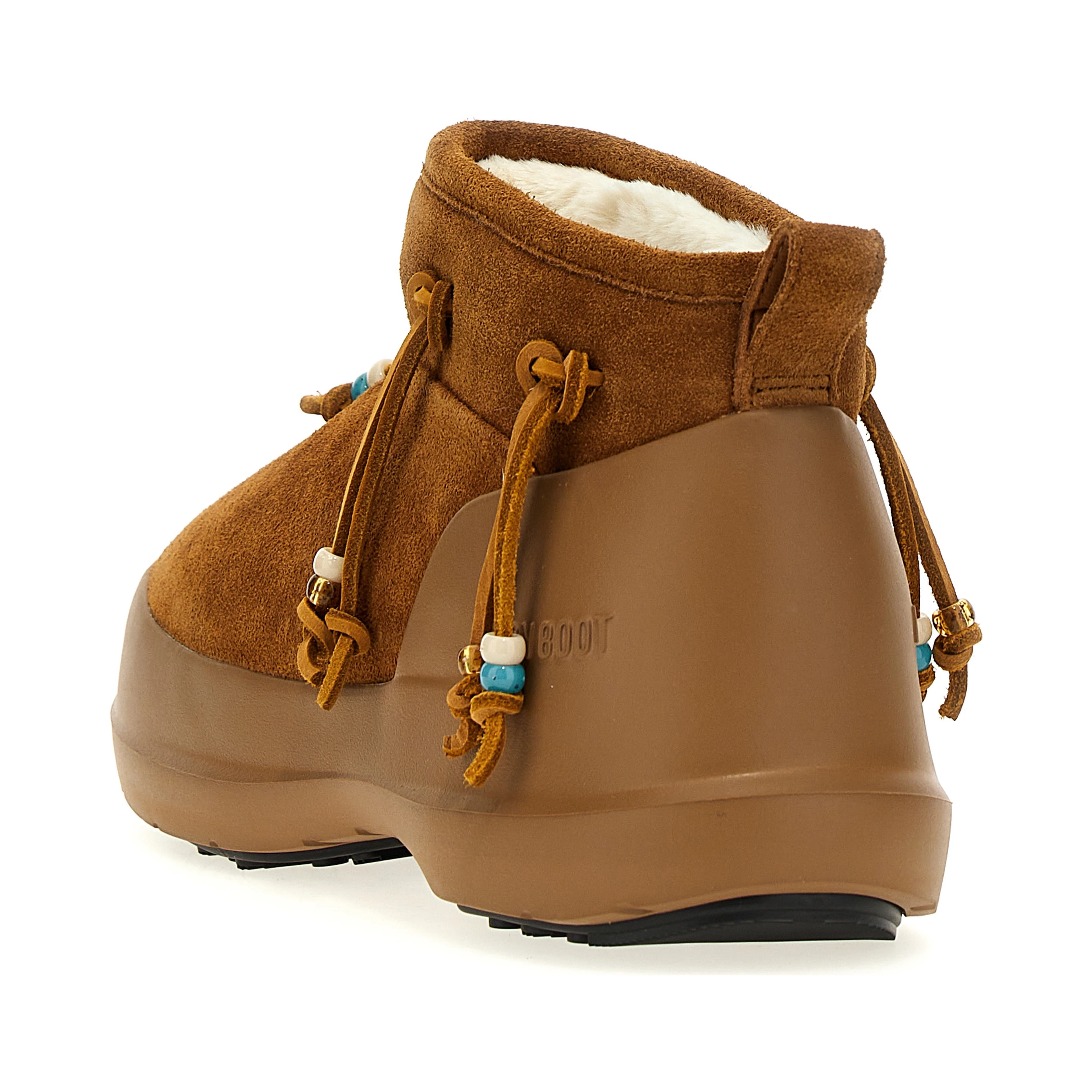 Brown Suede Leather Flat Boots