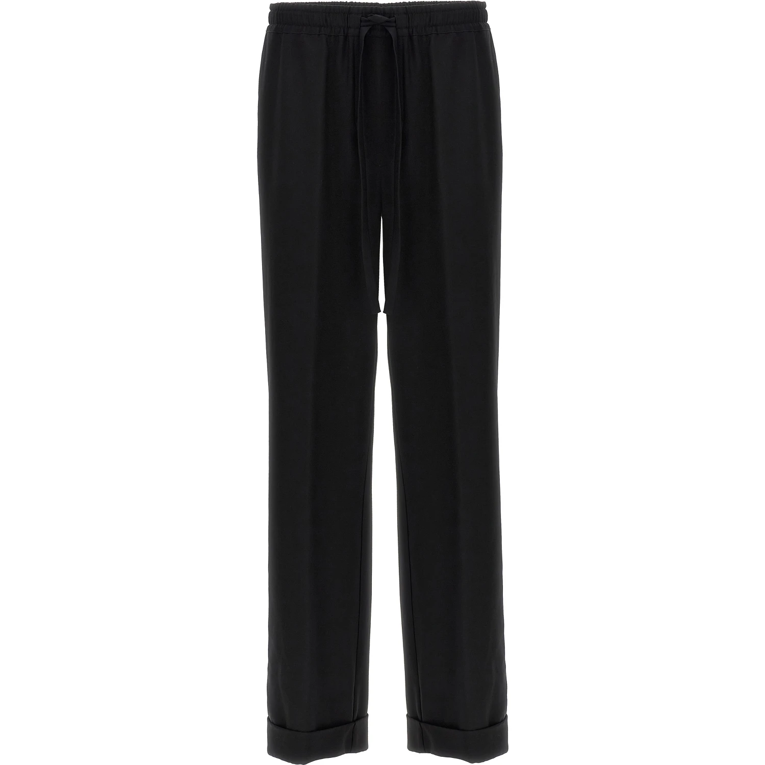 Black Virgin Wool Casual Pants